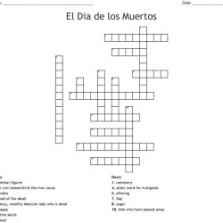 Dia de muertos crossword answer key spanish