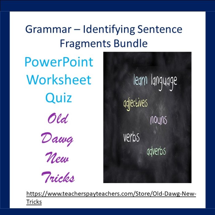 Sentence fragment fot tutoring