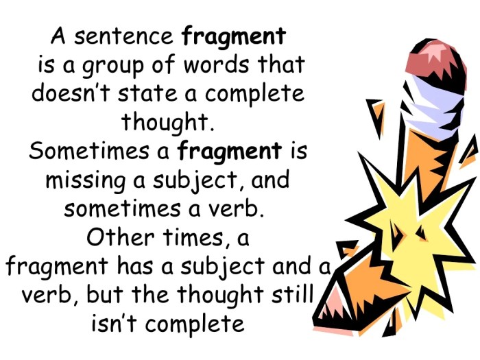 Lesson 31 sentence fragments answer key