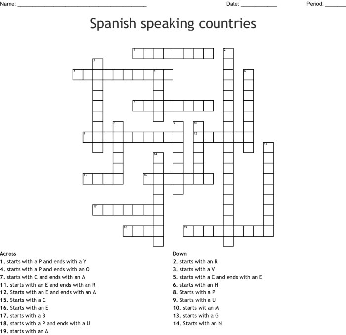 Dia de muertos crossword answer key spanish