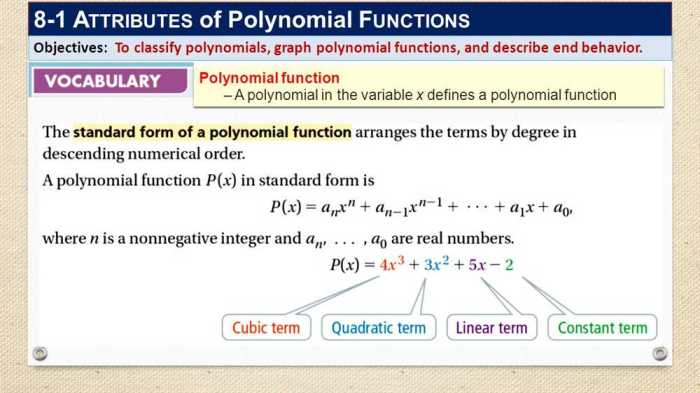 Polynomials and polynomial functions unit test part 1