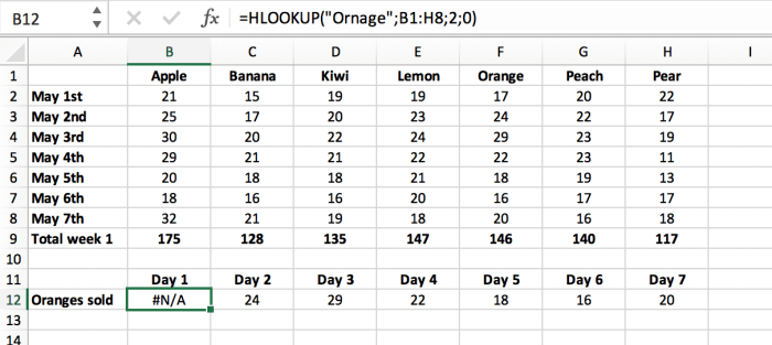 Hlookup google sheets formula search example row falls across value key first function